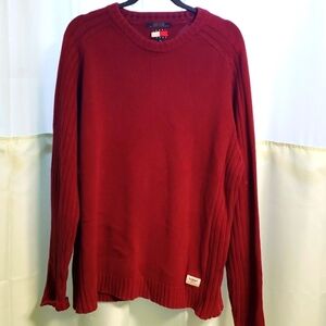 Men's XL Tommy Hilfiger Cranberry Red Heavy Winter Sweater